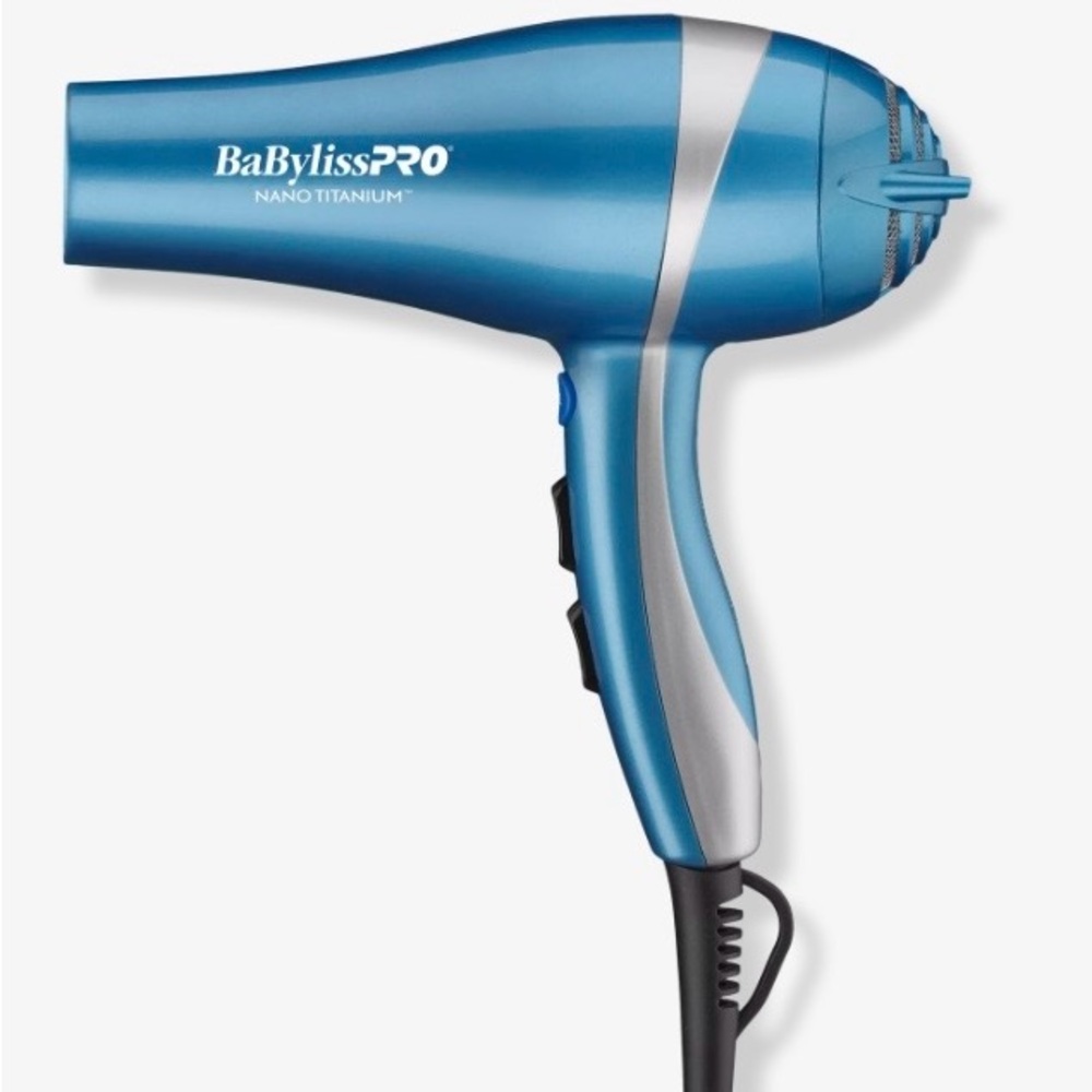 BaByliss Pro Nano Titanium Blue and Silver Hair Dryer